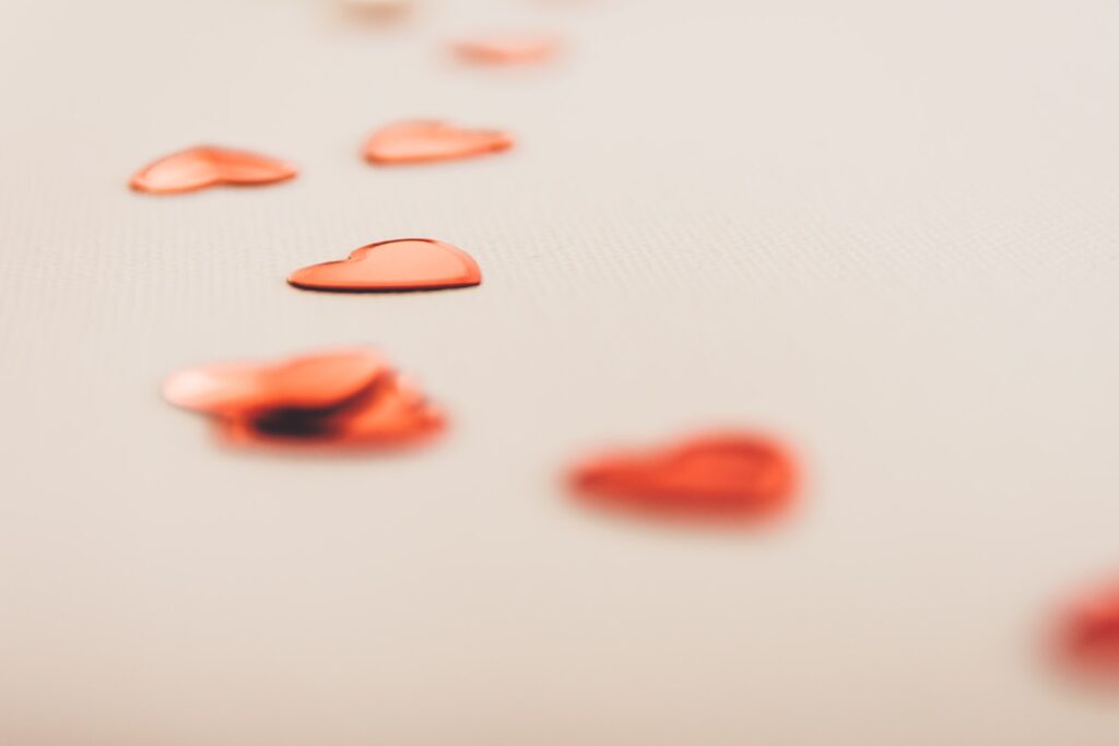 Red Heart Shape In A White Surface